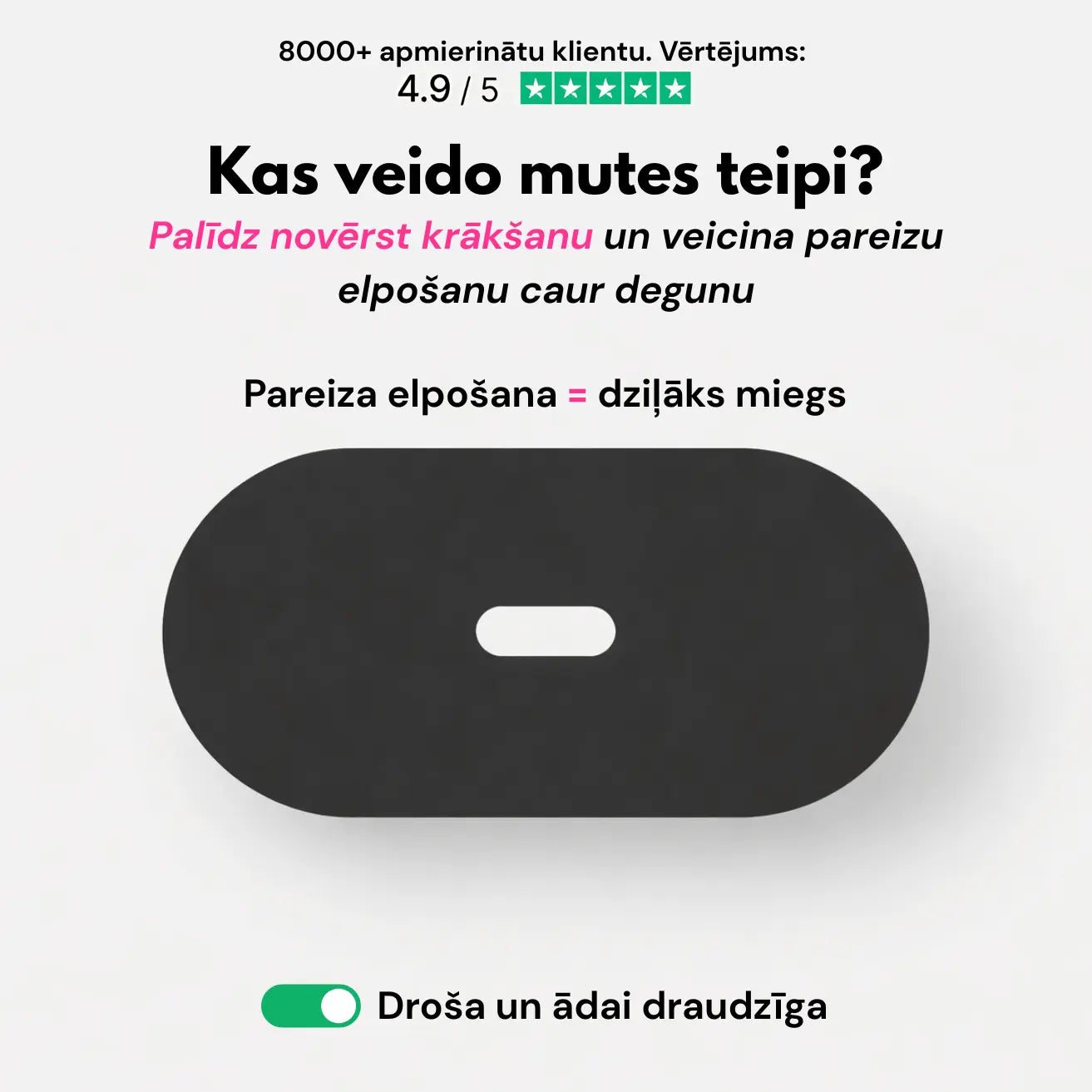 Stripz pret krākšanu komplekts mierīgam miegam