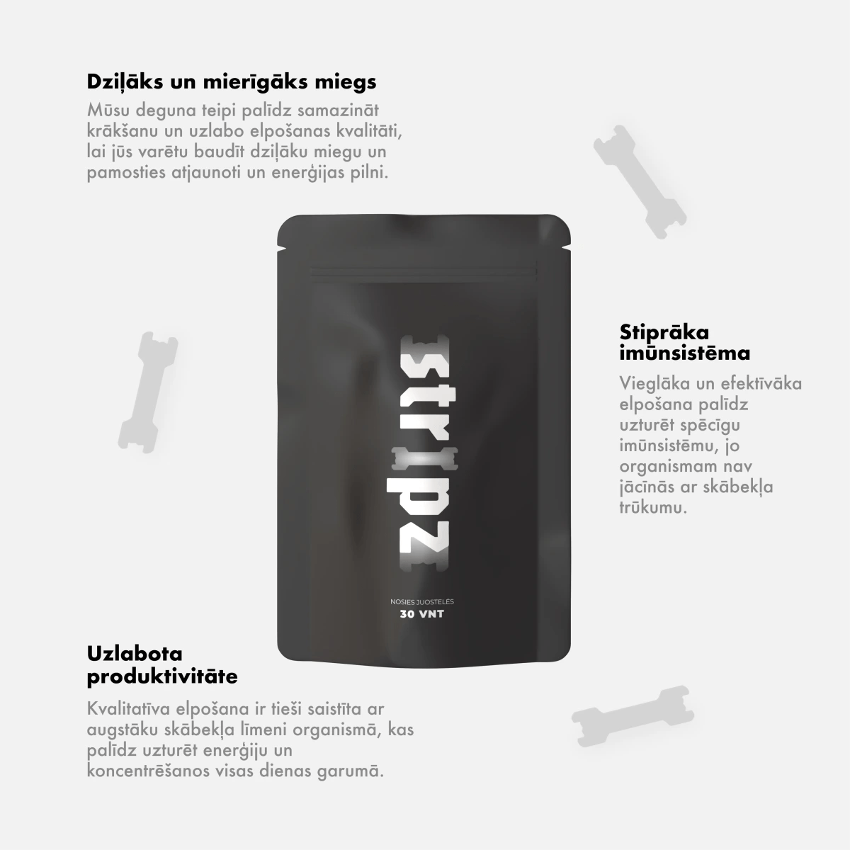 Deguna teips STRIPZ – elpojiet pareizi un guļiet labāk - Rozā - Miegui ir sportui - STRIPZ
