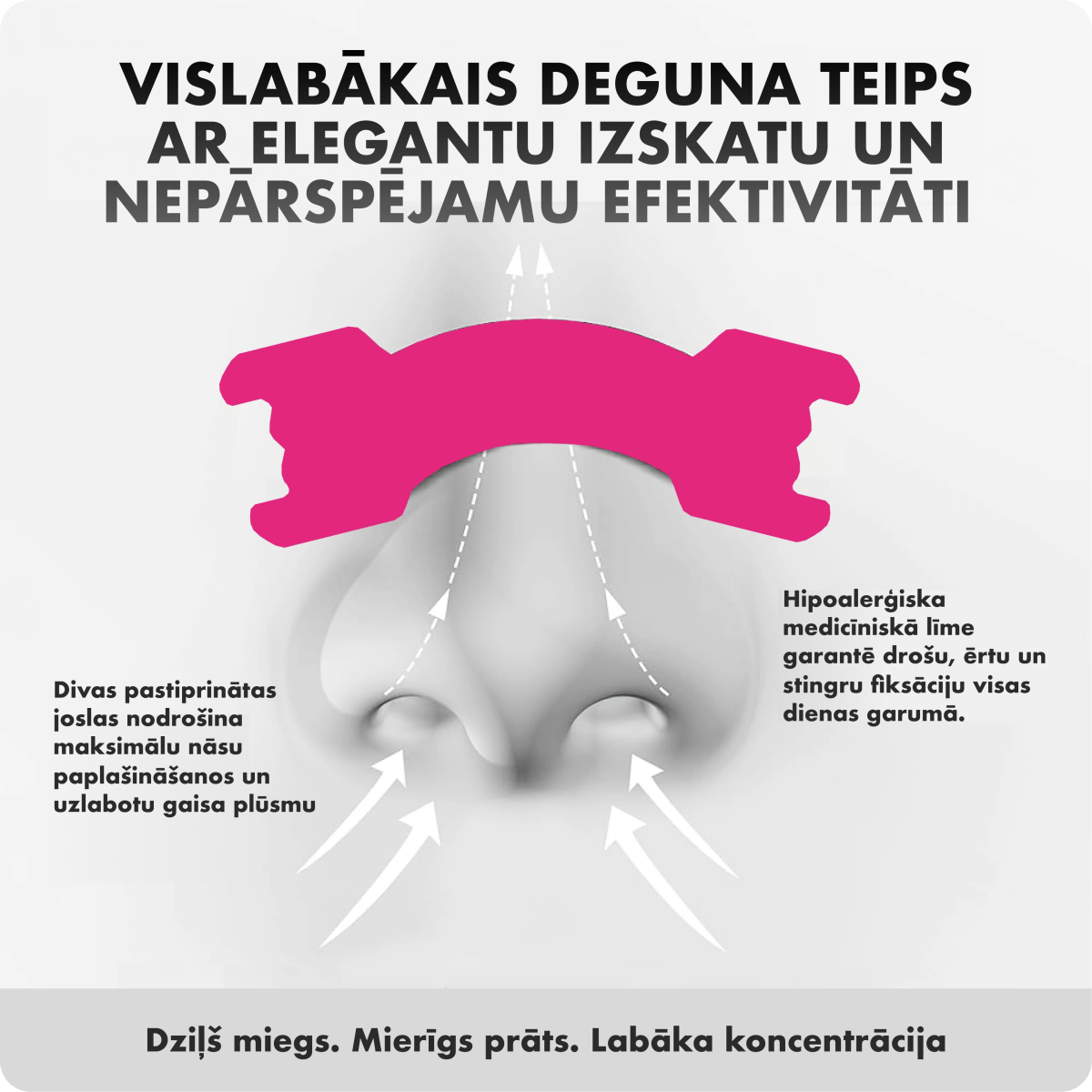 Deguna teips STRIPZ - Rozā - Miegui ir sportui - STRIPZ