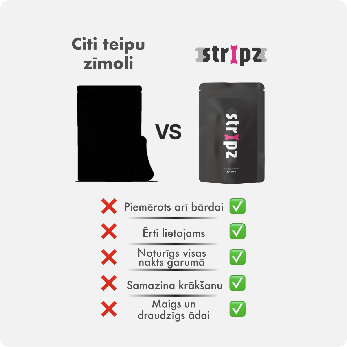 Mutes teips STRIPZ - Miegui ir sportui - STRIPZ