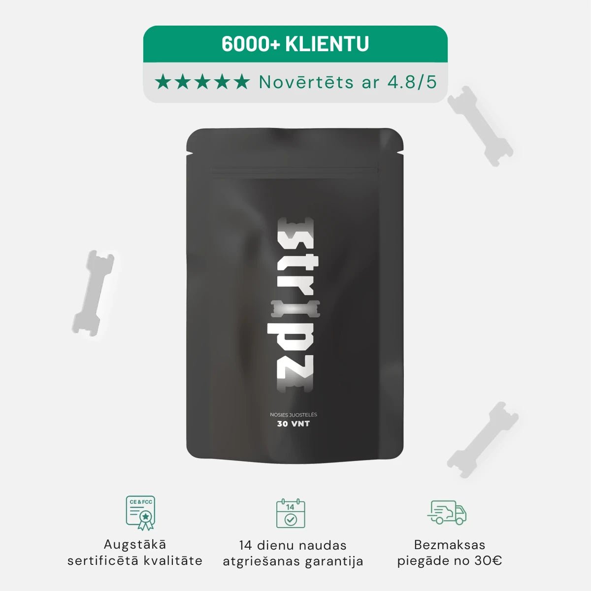 Deguna teips STRIPZ – elpojiet pareizi un guļiet labāk - Caurspīdīgs - Miegui ir sportui - STRIPZ